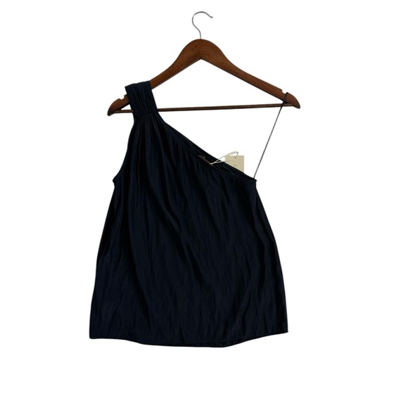 New Ramy Brook Junie One-Shoulder Navy Blue Tank Top Size X-small - Picture 2 of 10